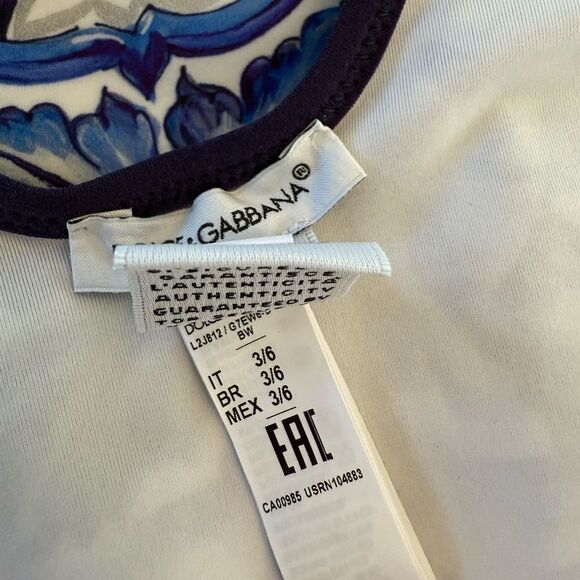 NWOT DOLCE & GABANA BABY MAJOLICA- PRINT ONE PIECE SWIMSUIT 3/6M - Picture 11 of 11